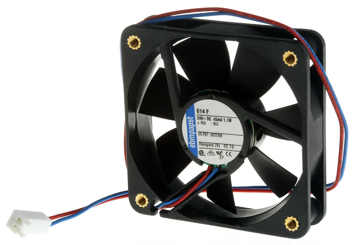 ebm-papst 600 F Axiallüfter, Hülse, 24V dc / 1.1 W 45 mA, 3900 U/min, 29 m³/h IP20 60 mm 60mm 15 mm