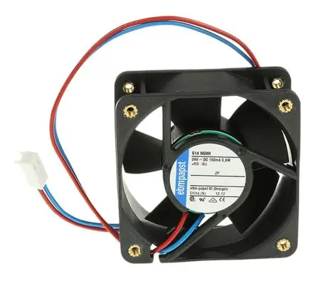 Produktfoto 1 von ebm-papst 600 N Axiallüfter, Hülse, 24V dc / 3.8 W 158 mA, 6850 U/min, 33 m³/h IP20 60 mm 60mm 25 mm