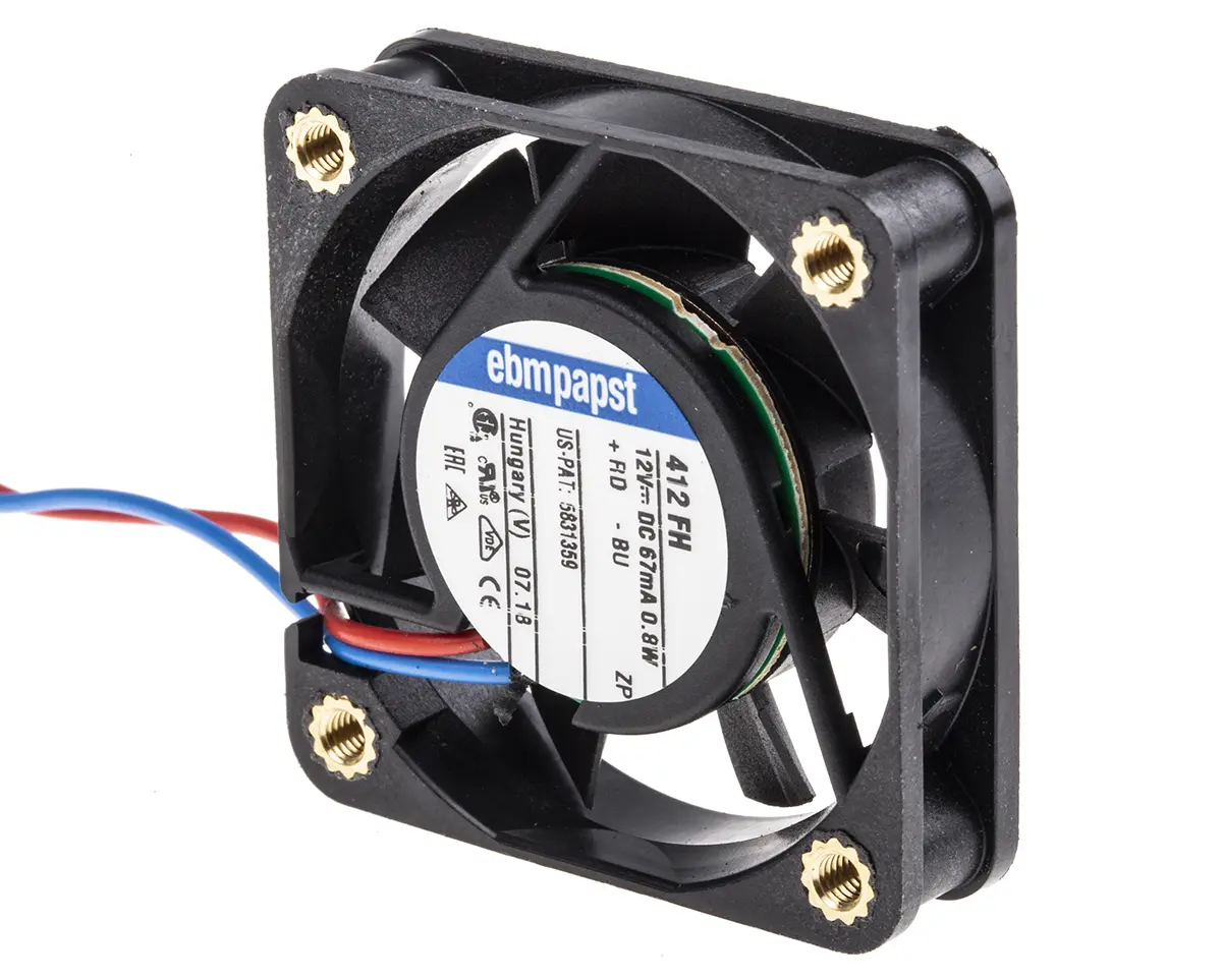 Produktfoto 1 von ebm-papst 400 F Axiallüfter, Hülse, 12V dc / 800 mW 66 mA, 6000 U/min, 9 m³/h IP20 40 mm 40mm 10 mm