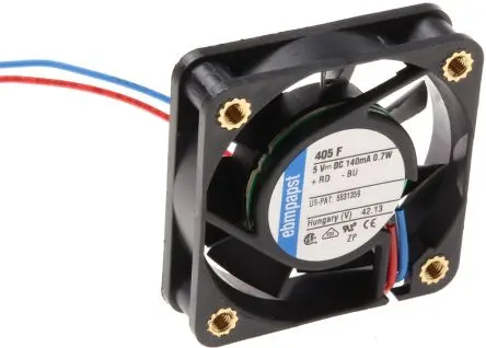 Produktfoto 1 von ebm-papst 400 F Axiallüfter, Hülse, 5V dc / 700 mW 140 mA, 5400 U/min, 8 m³/h IP20 40 mm 40mm 10 mm