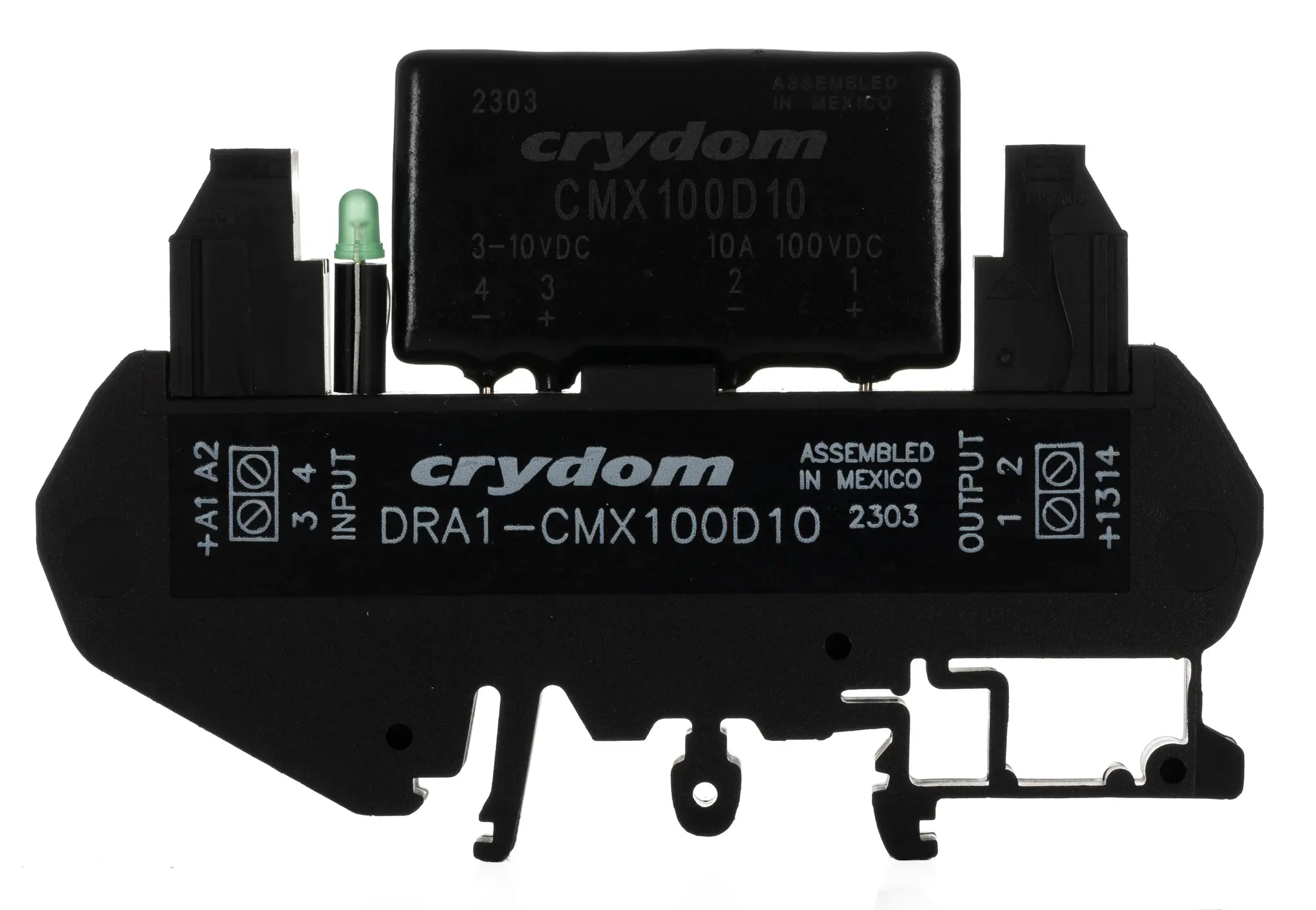 Produktfoto 1 von Sensata Crydom DRA Halbleiter-Interfacerelais, 8 A max., DIN-Schienen 3 Vdc min. 100 V dc max. / 10 V dc max. 15mA DC