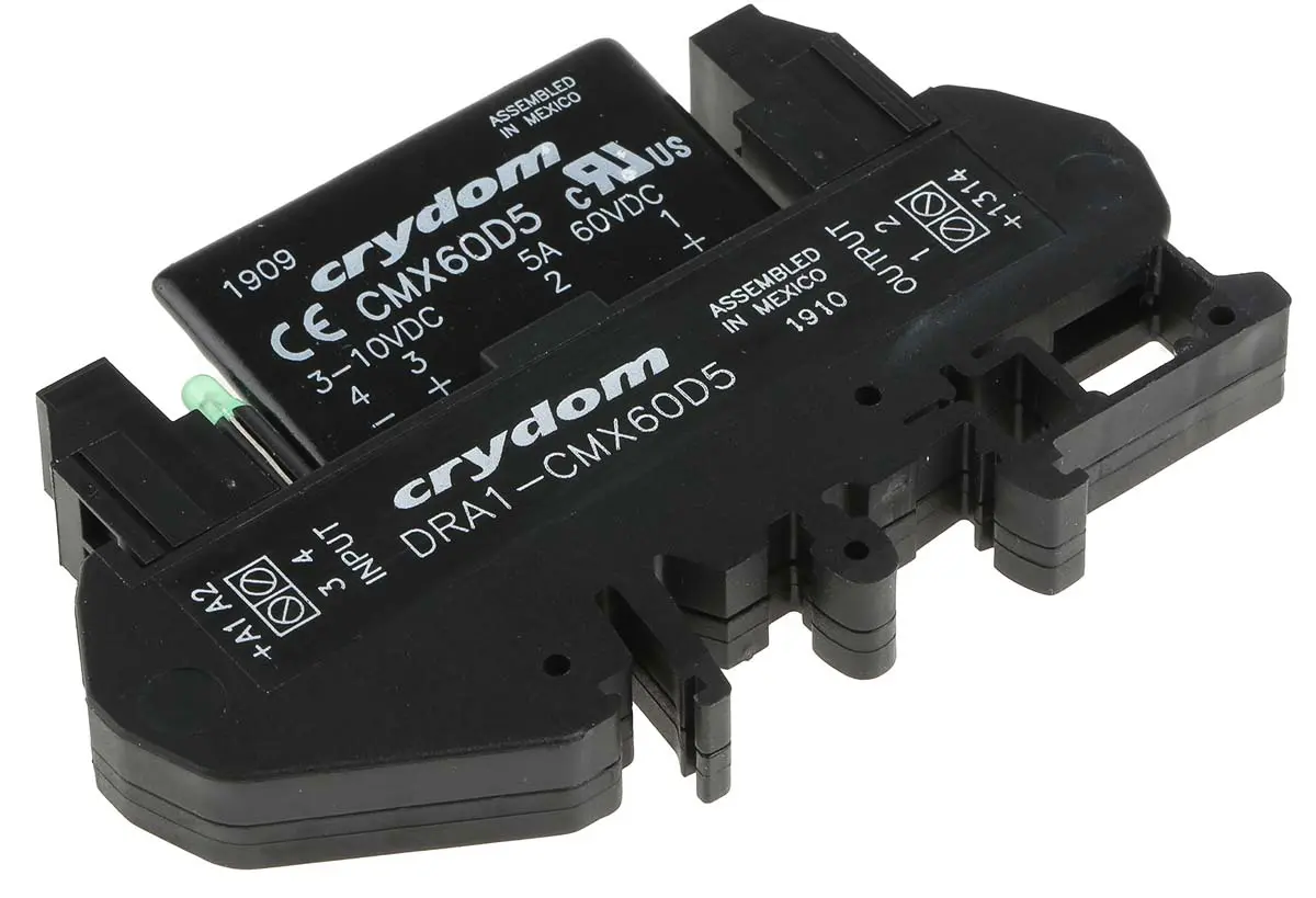 Sensata Crydom DRA1 CMX Halbleiter-Interfacerelais, 5 A max., DIN-Schienen 3 Vdc min. 60 V dc max. / 10 V dc max. 15mA