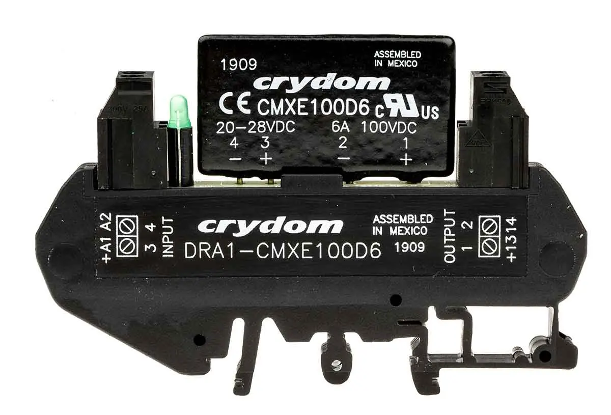 Sensata Crydom DRA1 CMX Halbleiter-Interfacerelais, 6 A max., DIN-Schienen 20 Vdc min. 100 V dc max. / 28 V dc max. DC