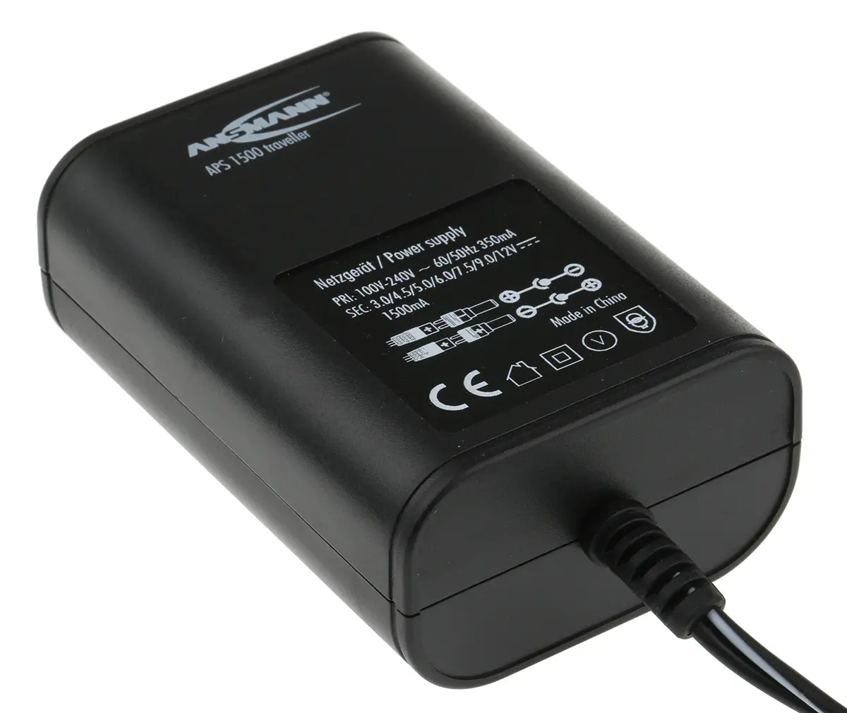Produktfoto 1 von Ansmann Steckernetzteil AC/DC-Adapter 18W, 100V ac, 3 V dc, 4.5 V dc, 5 V dc, 6 V dc, 7.5 V dc, 9 V dc, 12V dc / 1.5A,