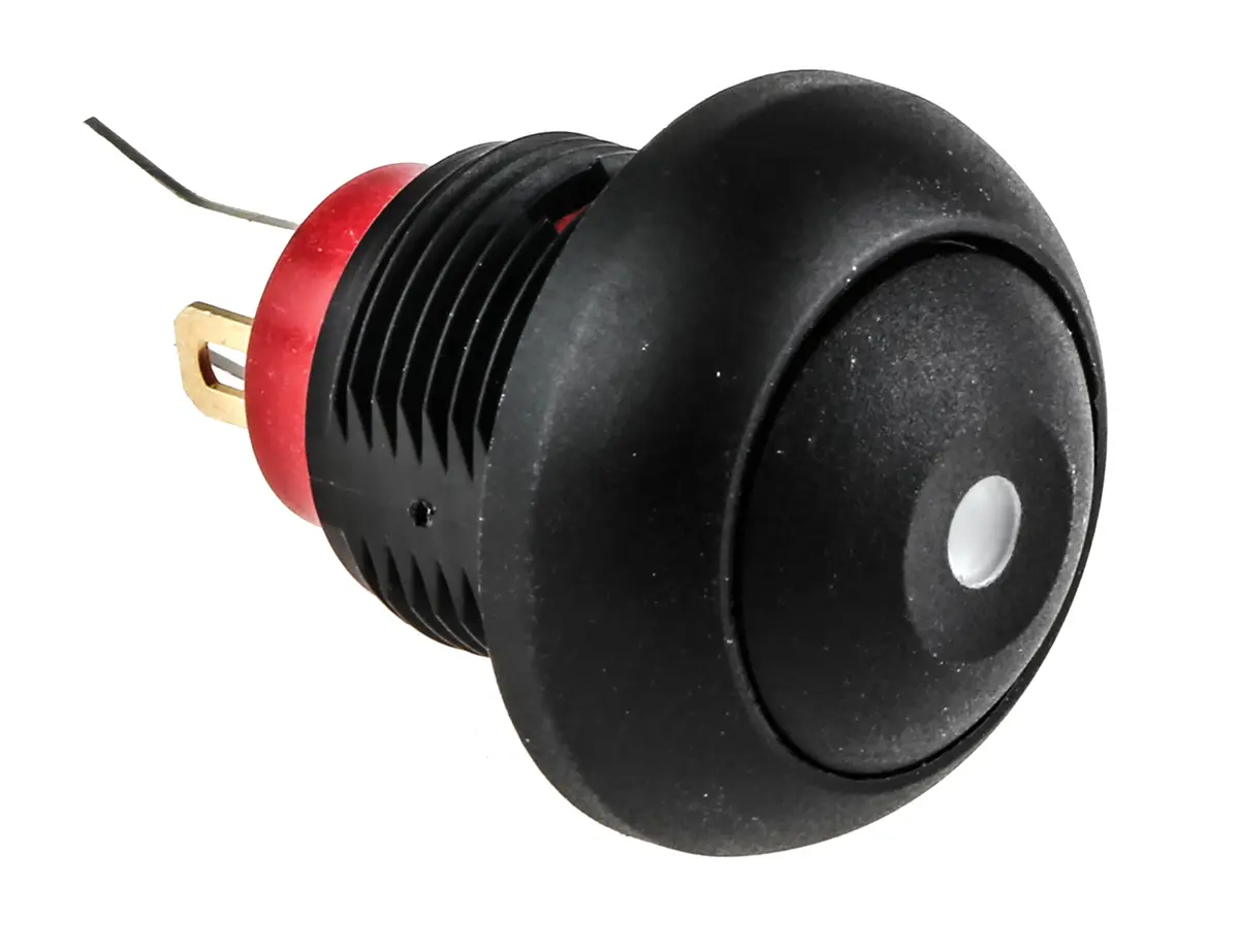 Produktfoto 1 von KNITTER-SWITCH DPWL Miniaturdruckschalter Grün Beleuchtet Tastend Panel Ø 12.9 mm, SPST / 400 mA 250 V ac, IP40