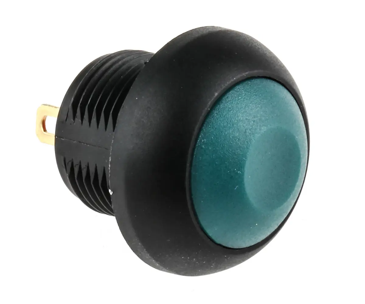 Produktfoto 1 von KNITTER-SWITCH DPW Miniaturdruckschalter Grün Tastend Panel Ø 12.9 mm, SPST / 400 mA 250 V ac, IP40