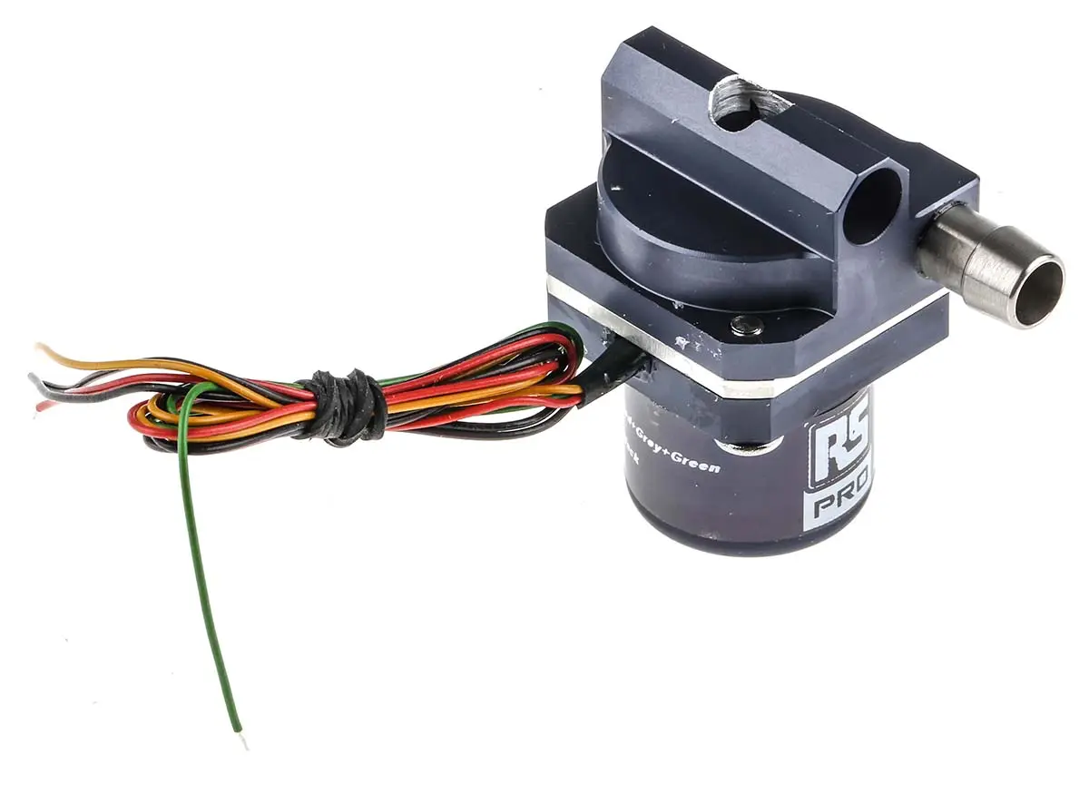 Produktfoto 1 von RS PRO Wasserpumpe, 2.8 L/min max., 6W / 12 V bis 3.5 m max. 325 mbar max. Aluminium