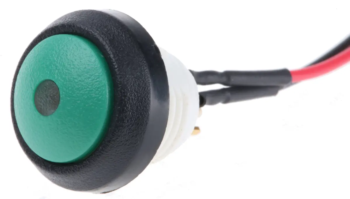 Produktfoto 1 von ITW 48 Druckschalter Beleuchtet Panel Ø 14 mm, SPST Grün, IP67