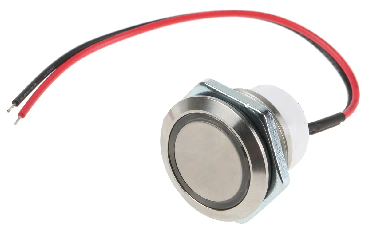 Produktfoto 1 von ITW 48M Druckschalter Beleuchtet Panel Ø 19 mm, SPST Silber, IP67