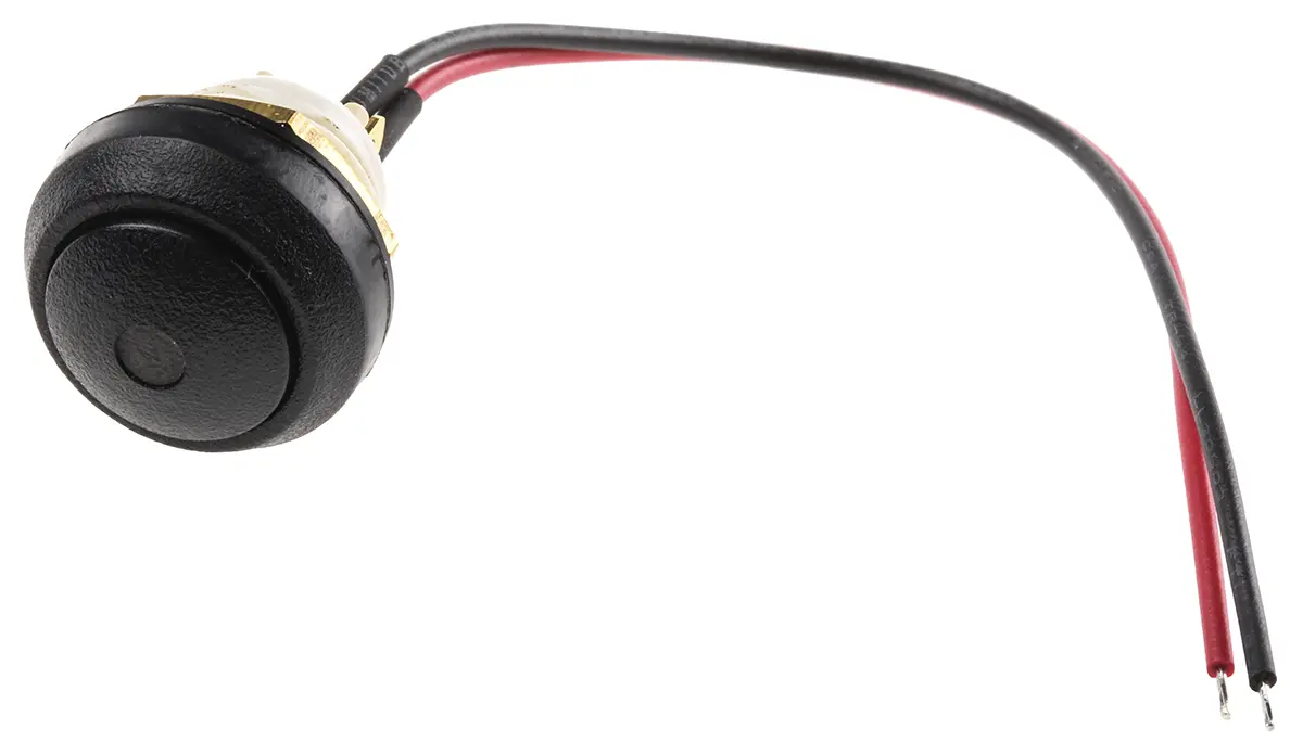 ITW 48 Druckschalter Beleuchtet Panel Ø 14 mm, SPST Schwarz, IP67