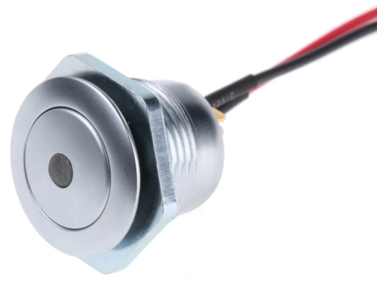 Produktfoto 1 von ITW 57M Druckschalter Beleuchtet Panel Ø 16.1 mm, SPST Silber, IP40