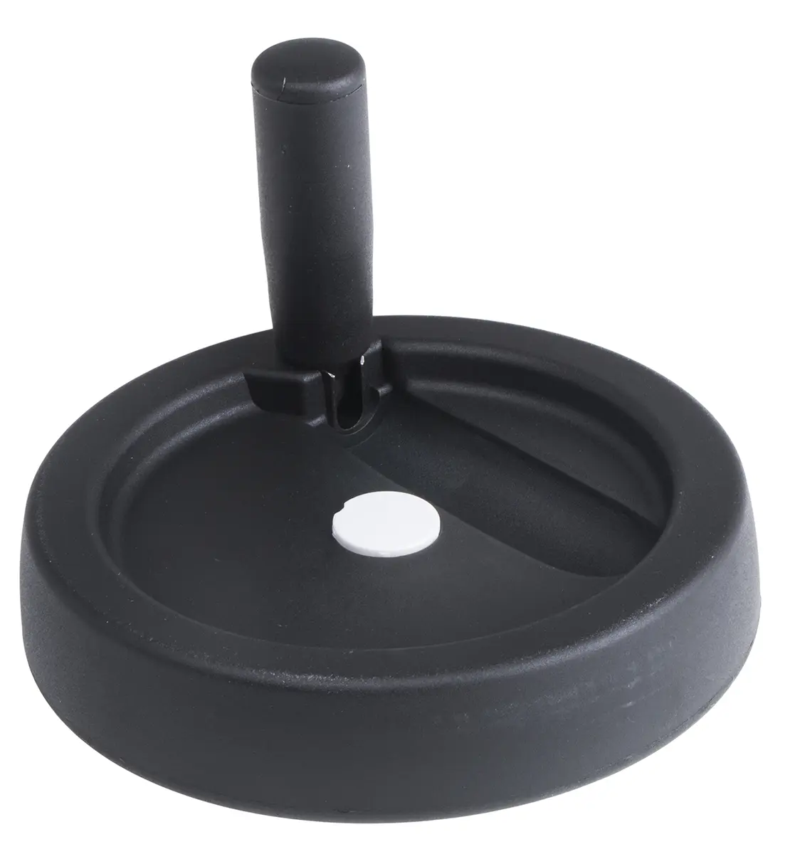 Produktfoto 1 von RS PRO Handrad, Rad ø 125 mm, 5 mm, 8 mm Gebohrte Nabe, Rad Mat. Nylon, Schwarz