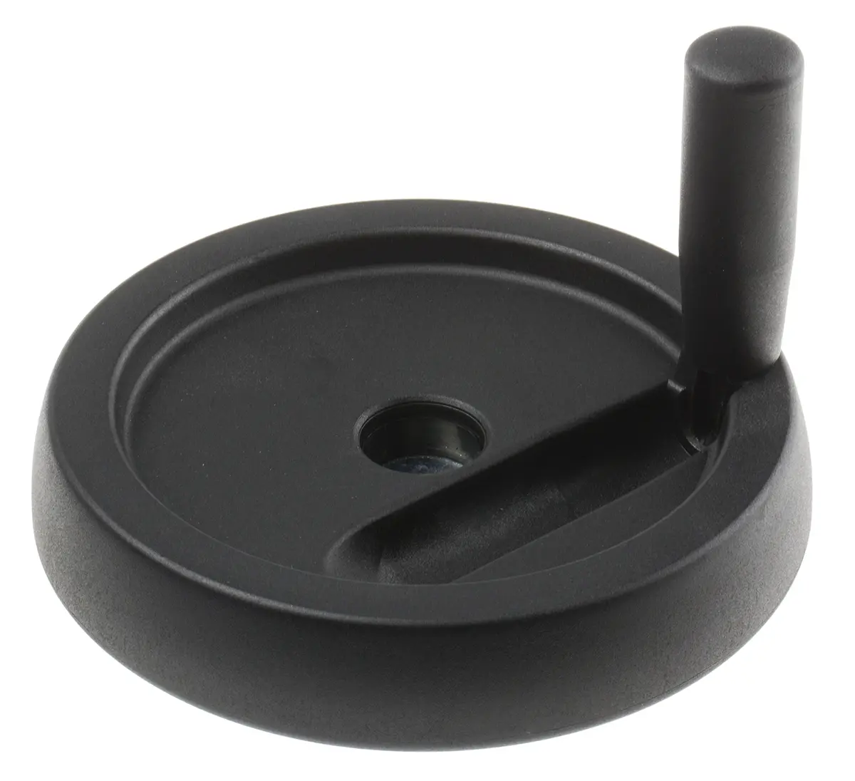 Produktfoto 1 von RS PRO Handrad, Rad ø 175 mm, 8 mm, 8 mm Gebohrte Nabe, Rad Mat. Thermoplast, Schwarz