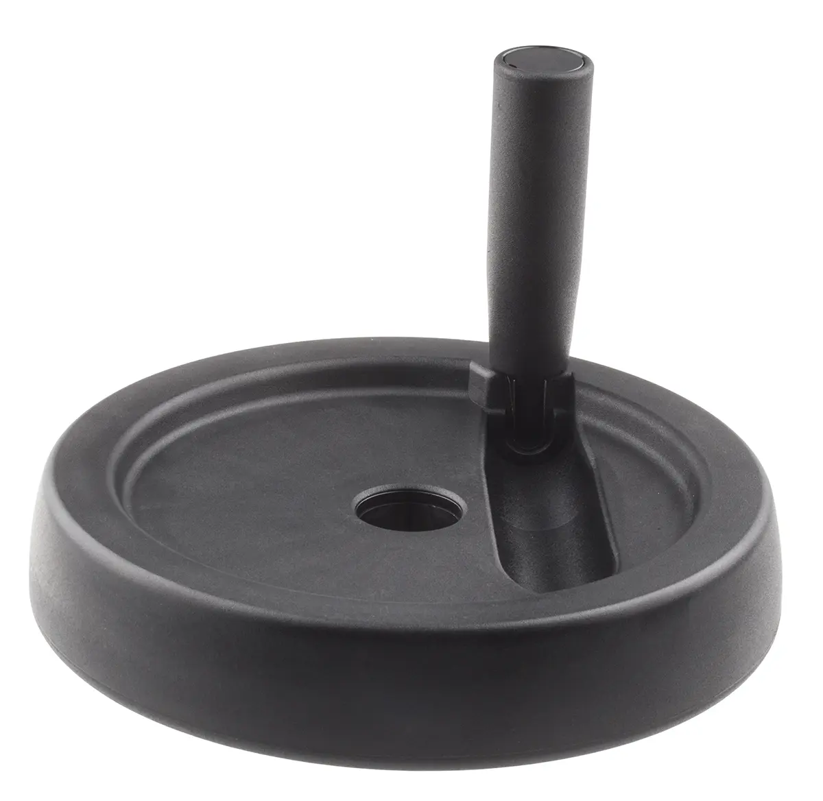 Produktfoto 1 von RS PRO Handrad, Rad ø 200 mm, 8 mm, 8 mm Gebohrte Nabe, Rad Mat. Thermoplast, Schwarz