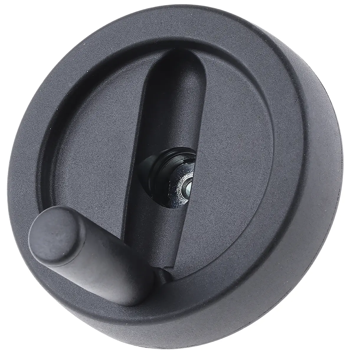 Produktfoto 1 von RS PRO Handrad, Rad ø 100 mm, 5 mm, 8 mm Gebohrte Nabe, Rad Mat. Nylon, Schwarz