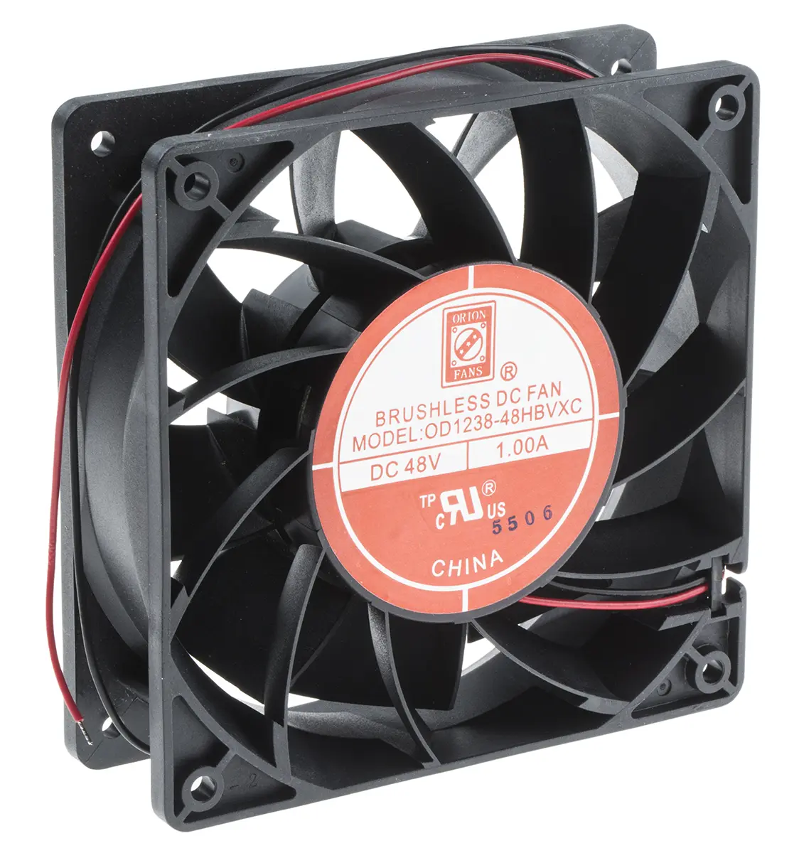 Produktfoto 1 von RS PRO DC-Axiallüfter, Kugellager, 48 V dc / 48W, 120 x 120 x 38mm, 5000U/min, 383.9m³/h