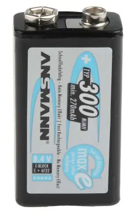 Produktfoto 1 von Ansmann Ansmann MaxE Nickel-Metallhydrid 9V Akku, 300 mAh