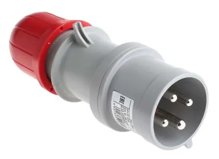 Produktfoto 1 von Scame Industrieller Stromversorgungssteckverbinder-Adapter Rot 3P+PE, 415V, Kabel Gerade IP44 32A Phasenwender