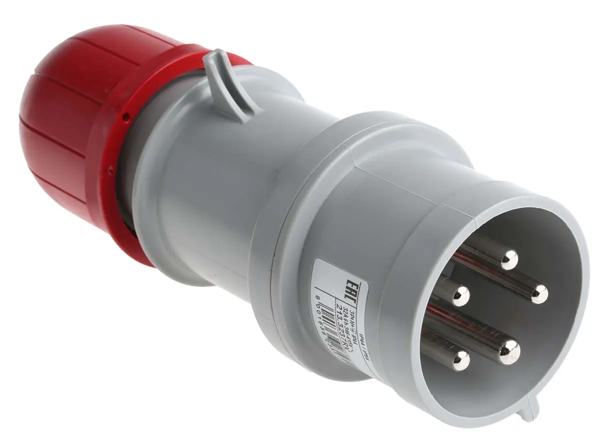 Produktfoto 1 von Scame Industrieller Stromversorgungssteckverbinder-Adapter Rot 3P+N+PE, 415V, Kabel Gerade IP44 32A Phasenwender