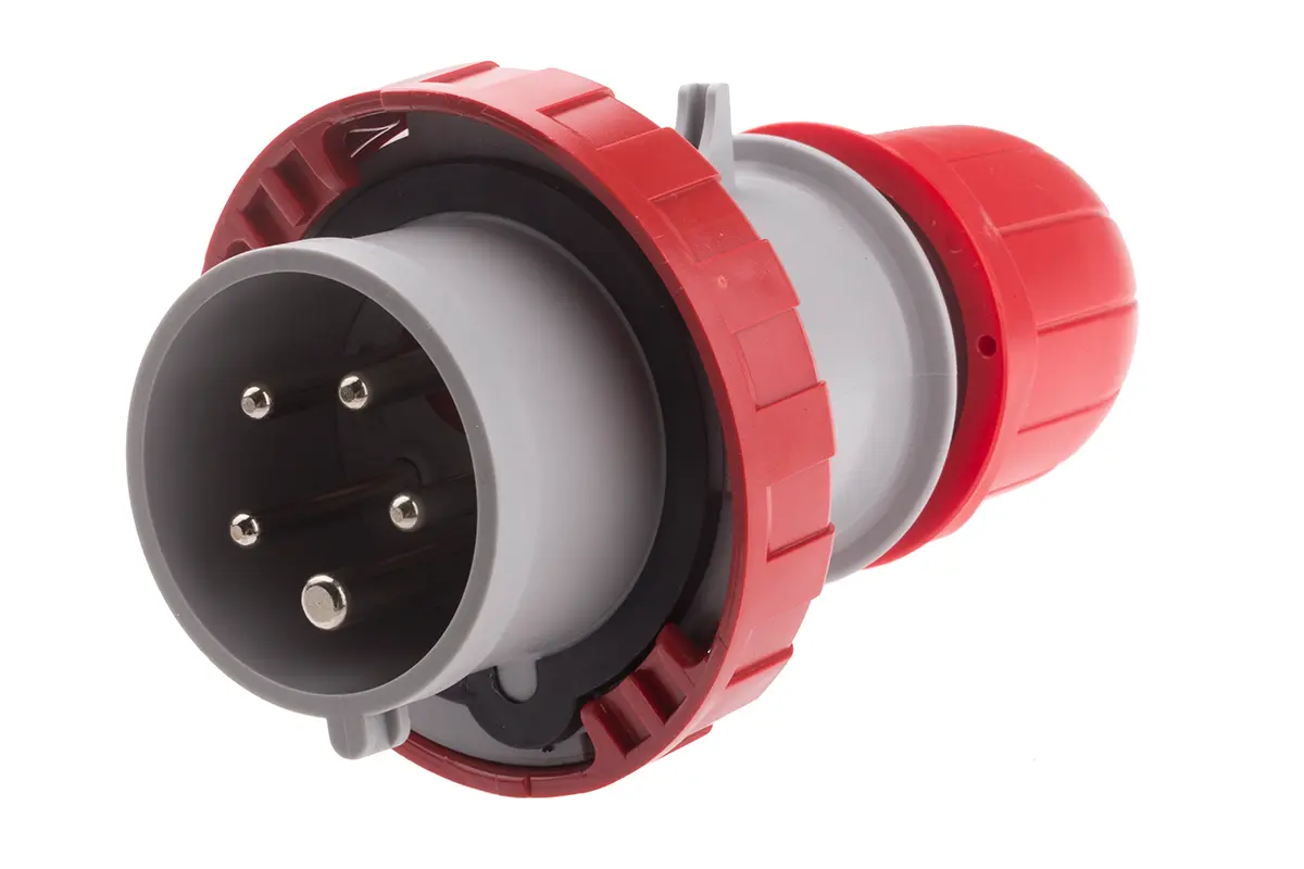 Produktfoto 1 von Scame OPTIMA-REVERSE Industrieller Stromversorgungssteckverbinder-Adapter Rot 3P+N+PE, 415V, Kabel Gerade IP66, IP67 16A