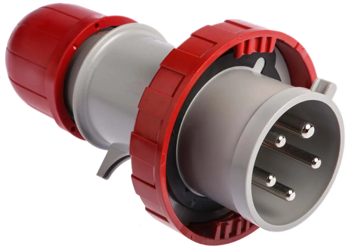 Produktfoto 1 von Scame OPTIMA-REVERSE Industrieller Stromversorgungssteckverbinder-Adapter Rot 3P+N+PE, 415V, Kabel Gerade IP66, IP67 32A