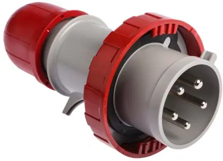 Produktfoto 1 von Scame OPTIMA-REVERSE Industrieller Stromversorgungssteckverbinder-Adapter Rot 3P+N+PE, 415V, Kabel Gerade IP66, IP67 32A