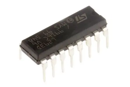 Produktfoto 1 von STMicroelectronics Motortreiber-IC Quad 36 V, 0.6 A, 5 kHz, 4 W, PDIP, 16-Pin, 36V, Gleichstrommotor bürstenbehaftet,