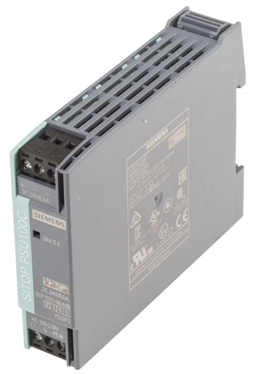 Produktfoto 1 von Siemens SITOP PSU100C DIN-Schienen Netzteil Getaktet 24V dc / 600mA 14W 100 → 230 V ac / 110 → 300V dc
