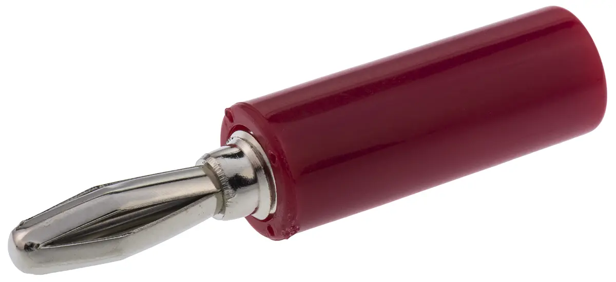 Produktfoto 1 von Mueller Electric 4 mm Stecker Rot Bananenstecker, Kontakt Nickel Steckbar