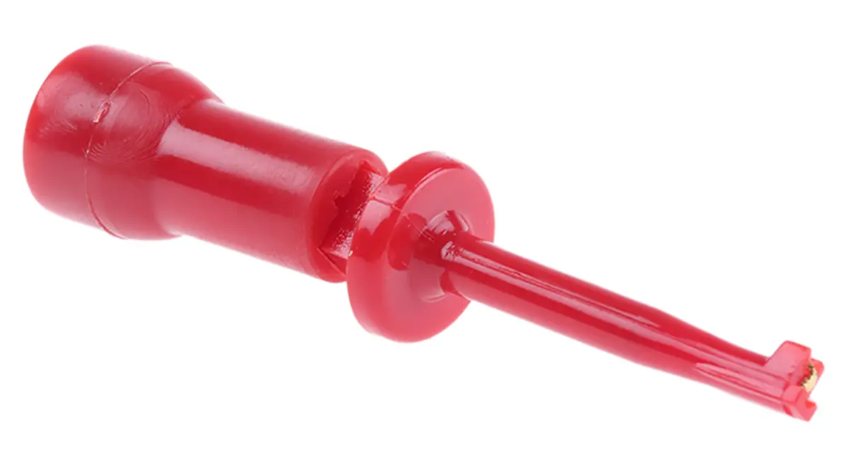 Produktfoto 1 von Mueller Electric Hakenklemme Rot Klemmprüfspitze, Berylliumkupferlegierung Spitze 3A, 600 V