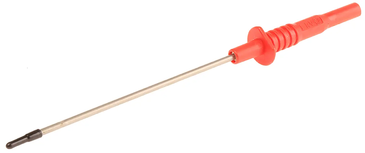 Produktfoto 1 von Mueller Electric Festwert Prüfspitze Rot, Edelstahl Spitze 2 mm, 1 kV 20A