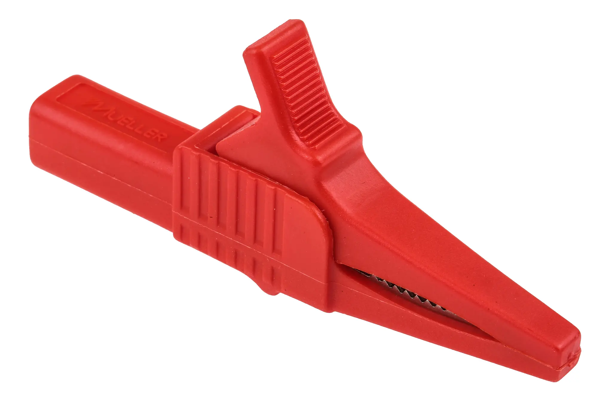 Produktfoto 1 von Mueller Electric Vernickelte 19 mm Krokodilklemme, Rot Glasfaserverstärktes Nylon Isoliert