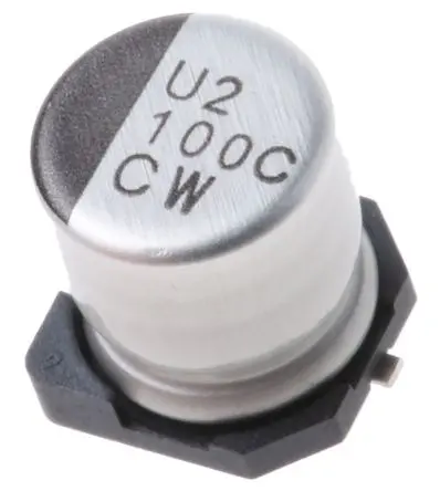 Produktfoto 1 von Nichicon CW Oberfläche Kondensator 100 μF Lot 20 % / 16V dc, Ø 6.3 mm x 7 mm x 7 mm, 105 °C