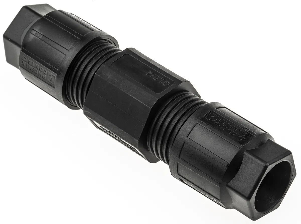 Produktfoto 1 von Phoenix Contact Q 1.5 19 mm Standard Rundsteckverbinder Buchse 4-polig Stecker 15A Kabel IP65, IP40