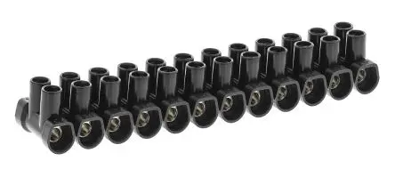 Produktfoto 1 von CAMDENBOSS Messing Nylon Klemmenleiste 24A Schwarz 12-polig Schraubbefestigung, Raster 8 mm 2.5mm²
