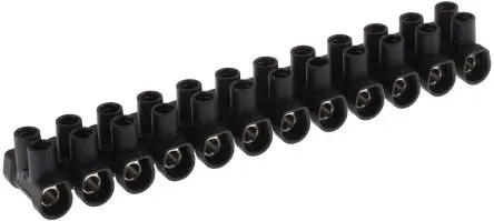 Produktfoto 1 von CAMDENBOSS Messing Polypropylen Klemmenleiste 41A Schwarz 12-polig Schraubbefestigung, Raster 10 mm 6mm²