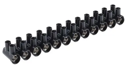 Produktfoto 1 von CAMDENBOSS Messing Polypropylen Klemmenleiste 76A Schwarz 12-polig Schraubbefestigung, Raster 13.5 mm 16mm²