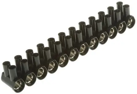 Produktfoto 1 von CAMDENBOSS Messing Nylon Klemmenleiste 125A Schwarz 12-polig Schraubbefestigung, Raster 15 mm 35mm²