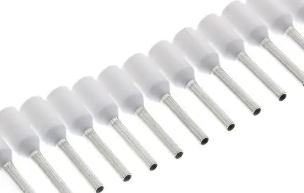 Produktfoto 1 von TE Connectivity Aderendhülsen-Crimp, Stift ø 1.1 mm, Weiß, Kunststoff, 8 mm, 14.5mm, Isoliert, 20 AWG max.
