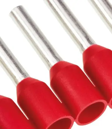 Produktfoto 1 von TE Connectivity Aderendhülsen-Crimp, Stift ø 1.5 mm, Rot, Nylon, 8 mm, 14.5mm, Isoliert, 17 AWG max.