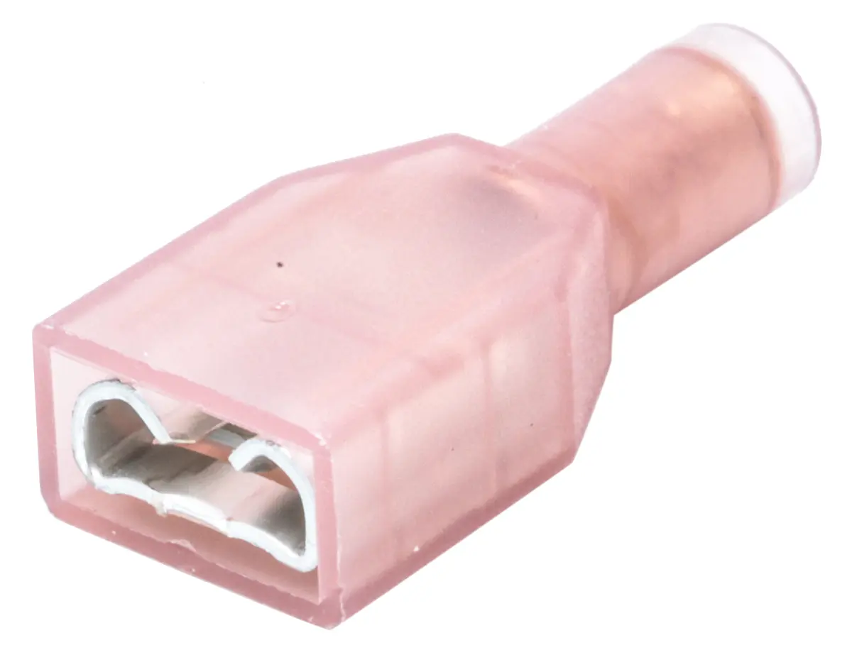Produktfoto 1 von TE Connectivity PIDG FASTON .250 Flachsteckhülse, Rot, Isoliert, 6.35 x 0.81 mm, Buchse, 17 AWG min, 15 AWG