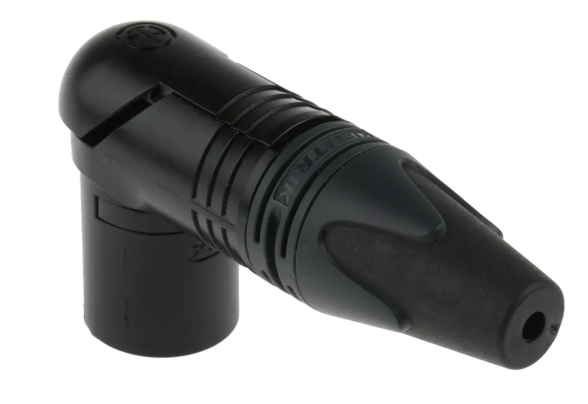 Produktfoto 1 von Neutrik gewinkelt 4-polig Kabel Stecker Gold über Nickel Metallic Schwarz XLR-Steckverbinder, 50 V