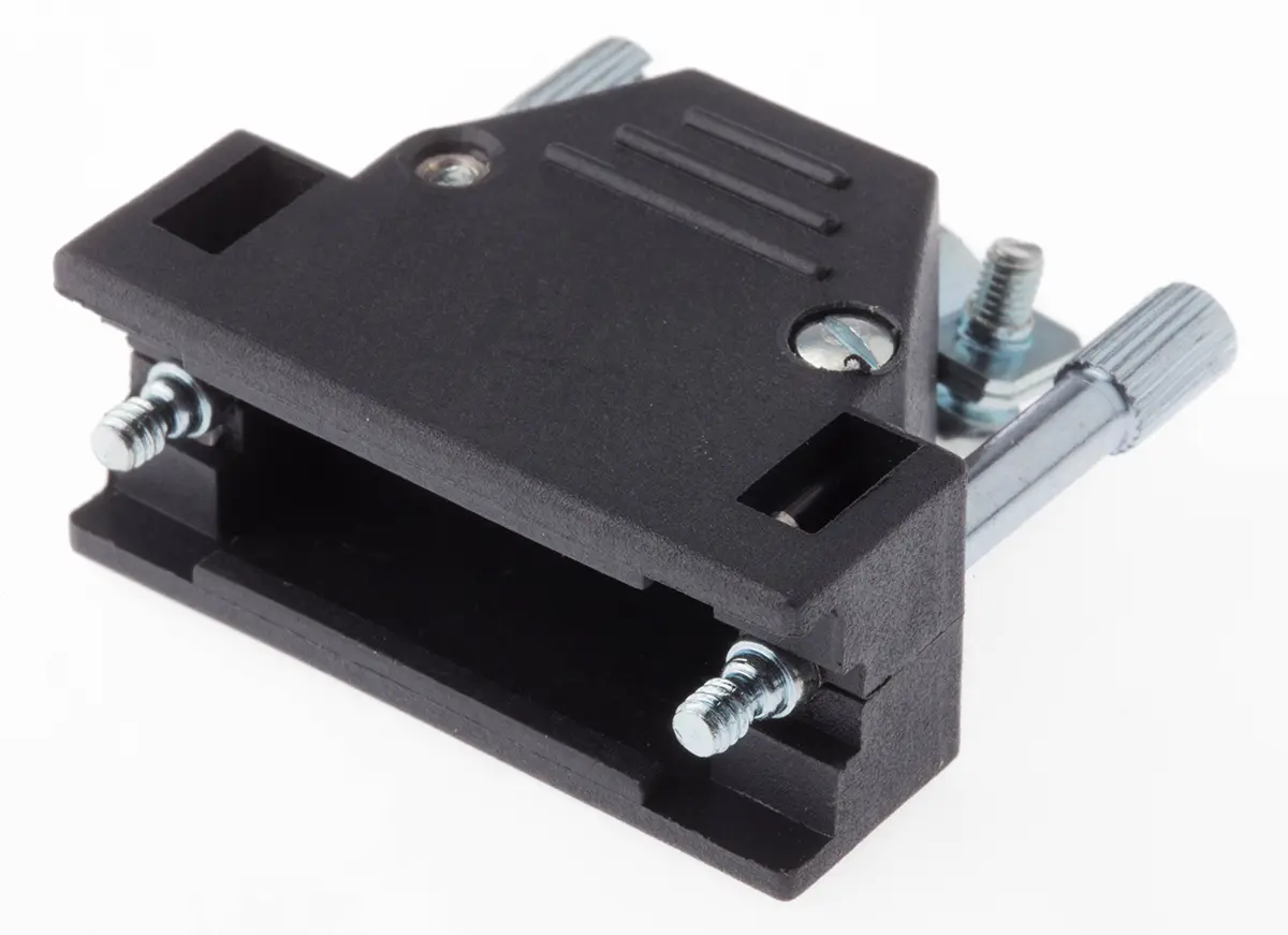 Produktfoto 1 von MH Connectors MHED D-Sub-Gehäuse Gerade, 15-polig, D: D-Sub-Gehäuse Zugentlastung, Schwarz, Größe A, aus ABS