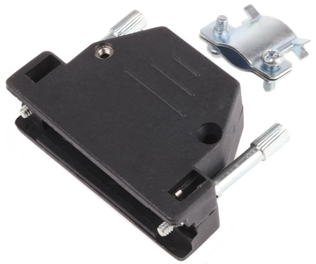 Produktfoto 1 von MH Connectors MHED D-Sub-Gehäuse Gerade, 25-polig, D: D-Sub-Gehäuse Zugentlastung, Schwarz, Größe B, aus ABS