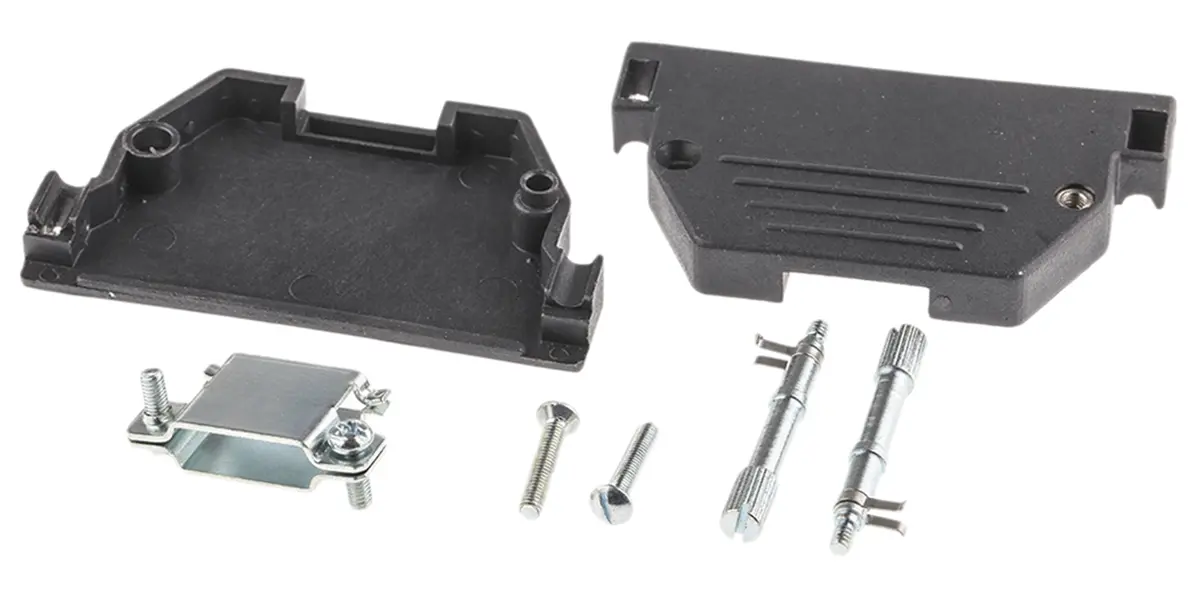 Produktfoto 1 von MH Connectors MHED D-Sub-Gehäuse Gerade, 37-polig, D: D-Sub-Gehäuse Zugentlastung, Schwarz, Größe C, aus ABS