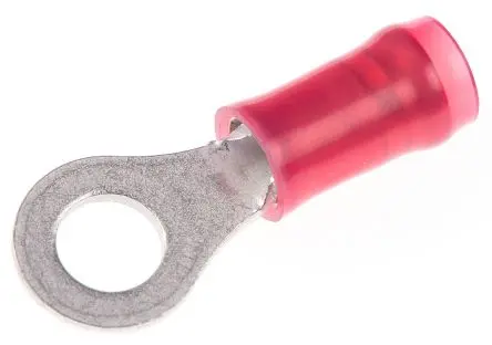 Produktfoto 1 von TE Connectivity PIDG Ringkabelschuh, Isoliert 22 AWG, Nylon, Rot, 16 AWG max.AWG, aussen ø 7.92 mm, innen ø 4.34 mm, M4