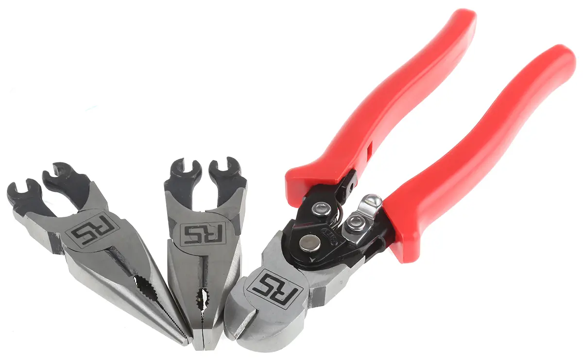 Produktfoto 1 von RS PRO Zangensatz 3 Stk. 180 mm Kombizange, Seitenschneider, Spitzzange