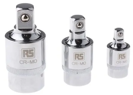 Produktfoto 1 von RS PRO 1/2 in, 1/4 in, 3/8 in Vierkant Adapter, Chrom-Molybdän-Stahl