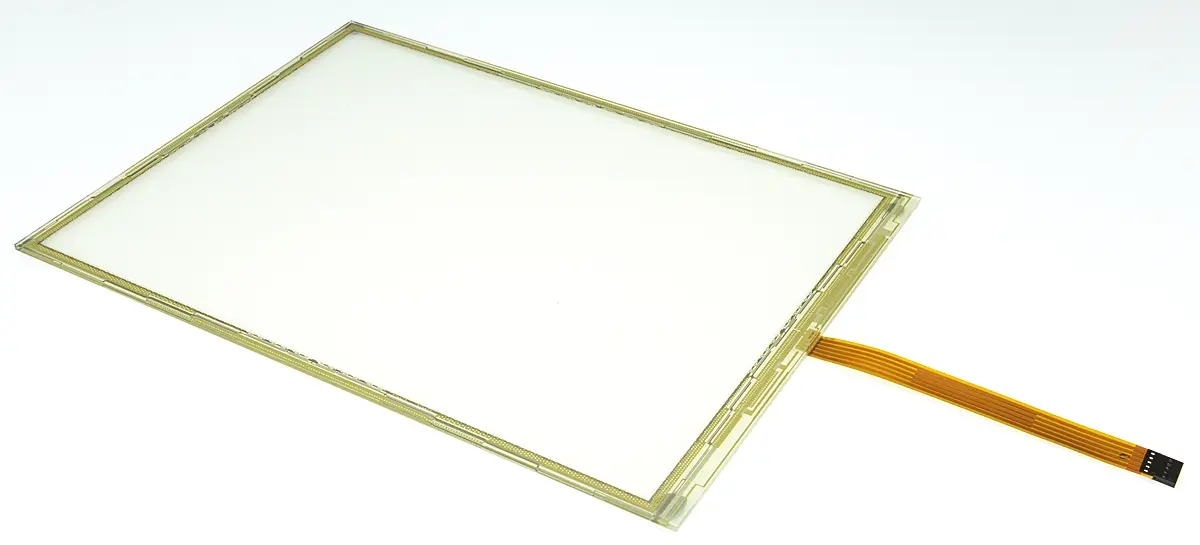 Produktfoto 1 von AMT Touchscreen-Auflage, 383.54 mm 5-Draht resistiv AMP-C Buchse, 5-polig, 309 x 233 mm Aussenmesser 248.9 mm Aktiv.