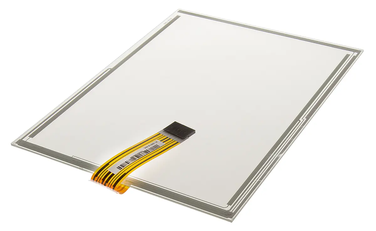 Produktfoto 1 von AMT Touchscreen-Auflage, 264.16 mm 8-Draht resistiv AMP-C Buchse, 8-polig, 219.8 x 166.8 mm Aussenmesser 188.5 mm Aktiv.